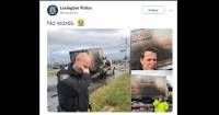 ¡Que triste! Se incendia camión de donas y policías viralizan la foto