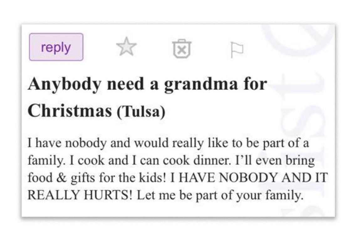 alguien necesita una abuela para navidad