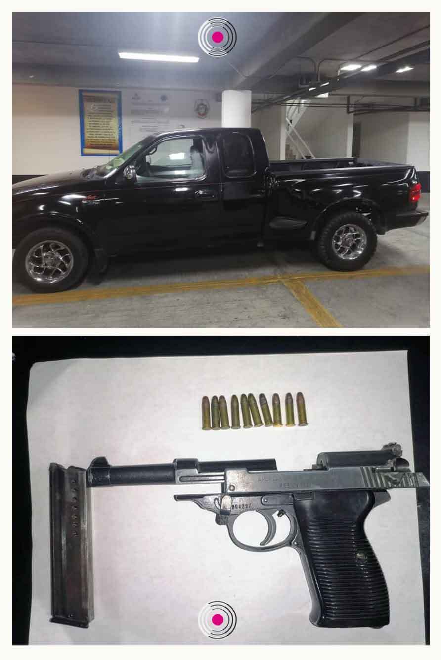 1 detenido 081121 camioneta pick up negra