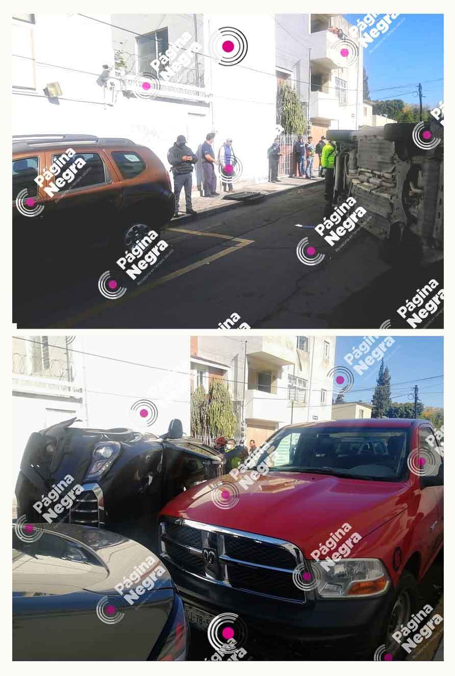 1 volcadura por choque 27 poniente col los volcanes