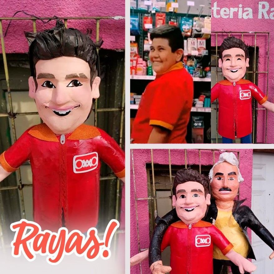 La piñata del niño del Oxxo que se hizo viral, realizada en Reynosa