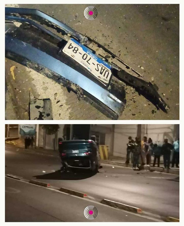 Un auto Volkswagen Jetta terminó volcado sobre la avenida 11 Sur