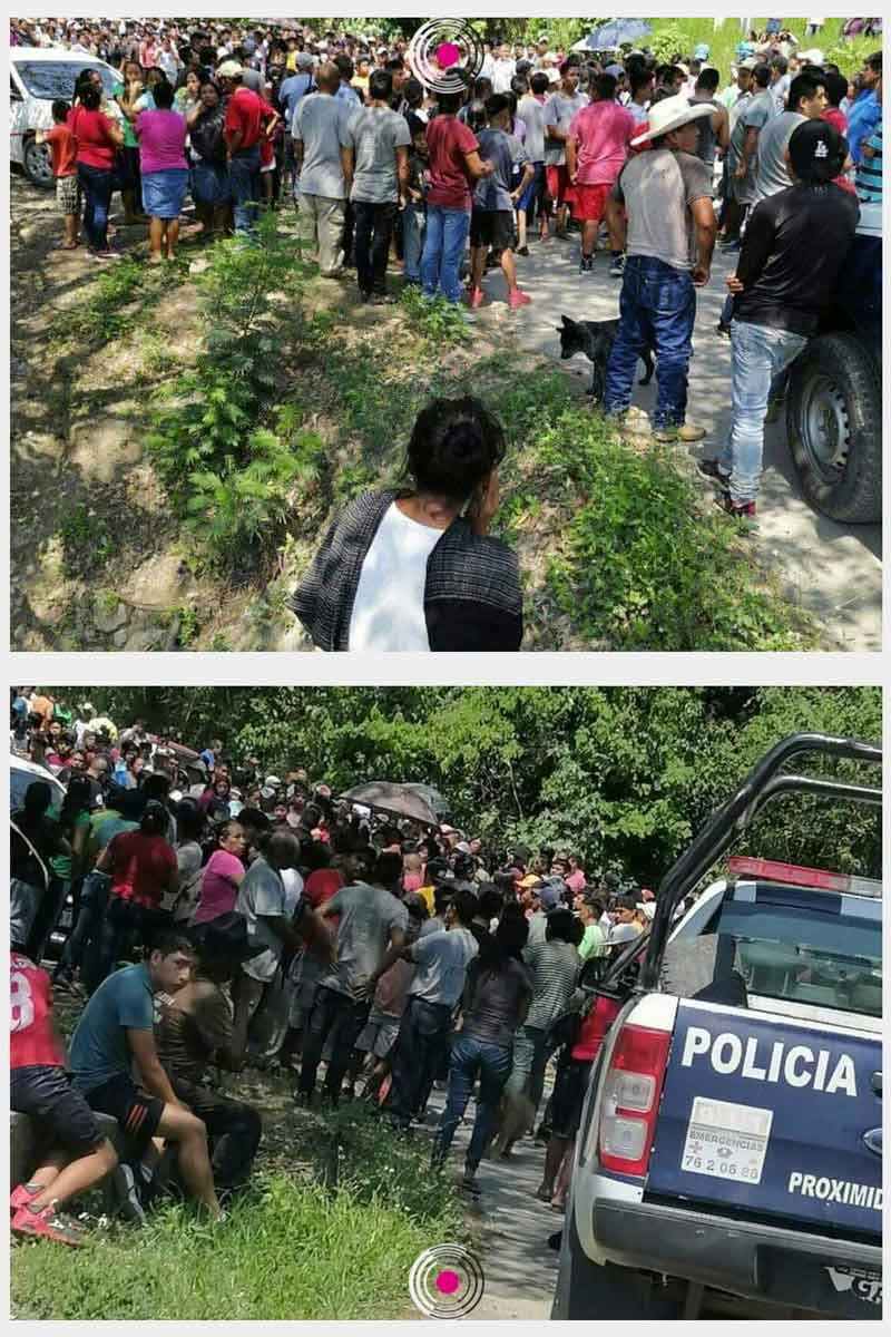 Los pobladores después del ataque a tres vecinos por temas políticos. Fotos: Agencia Reporte Sierra Norte