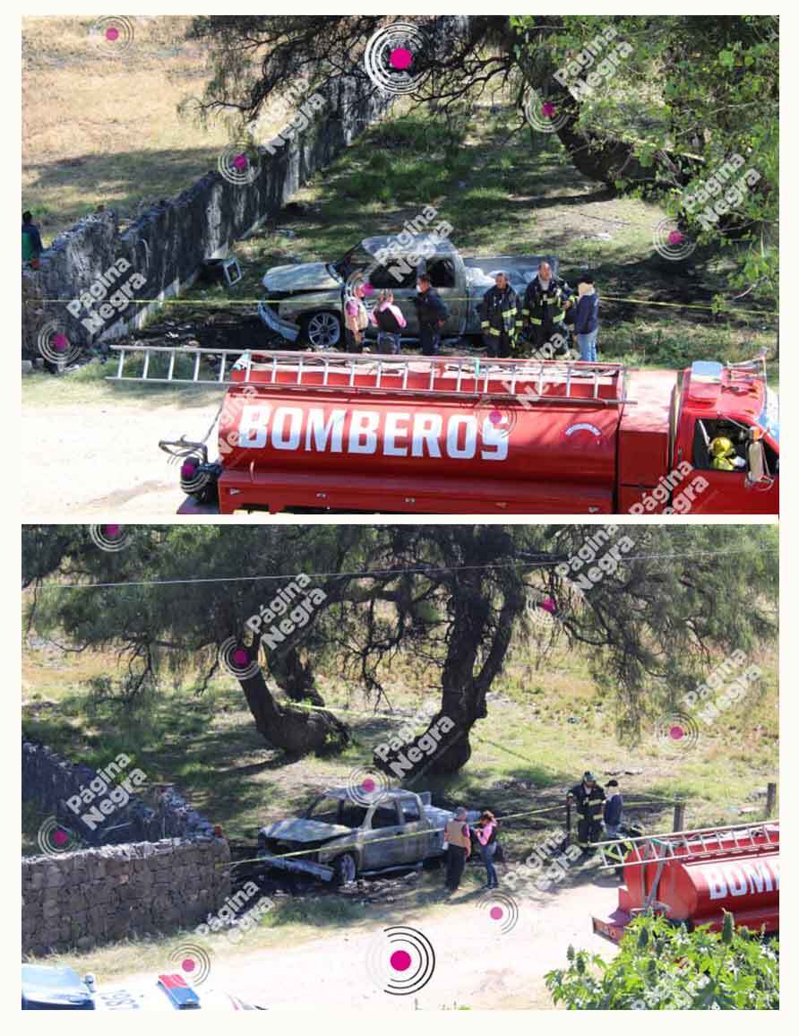 2 Camioneta blanca incendiada 041221