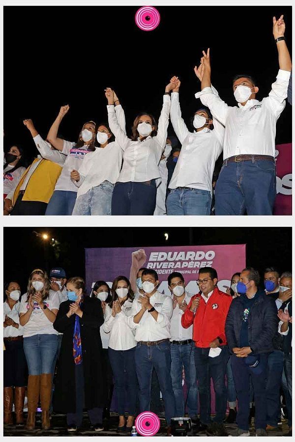 Lalo Rivera arrancó su campaña de cara a la elección del 6 de junio con el respaldo de los dirigentes nacionales del PAN, PRI y PRD