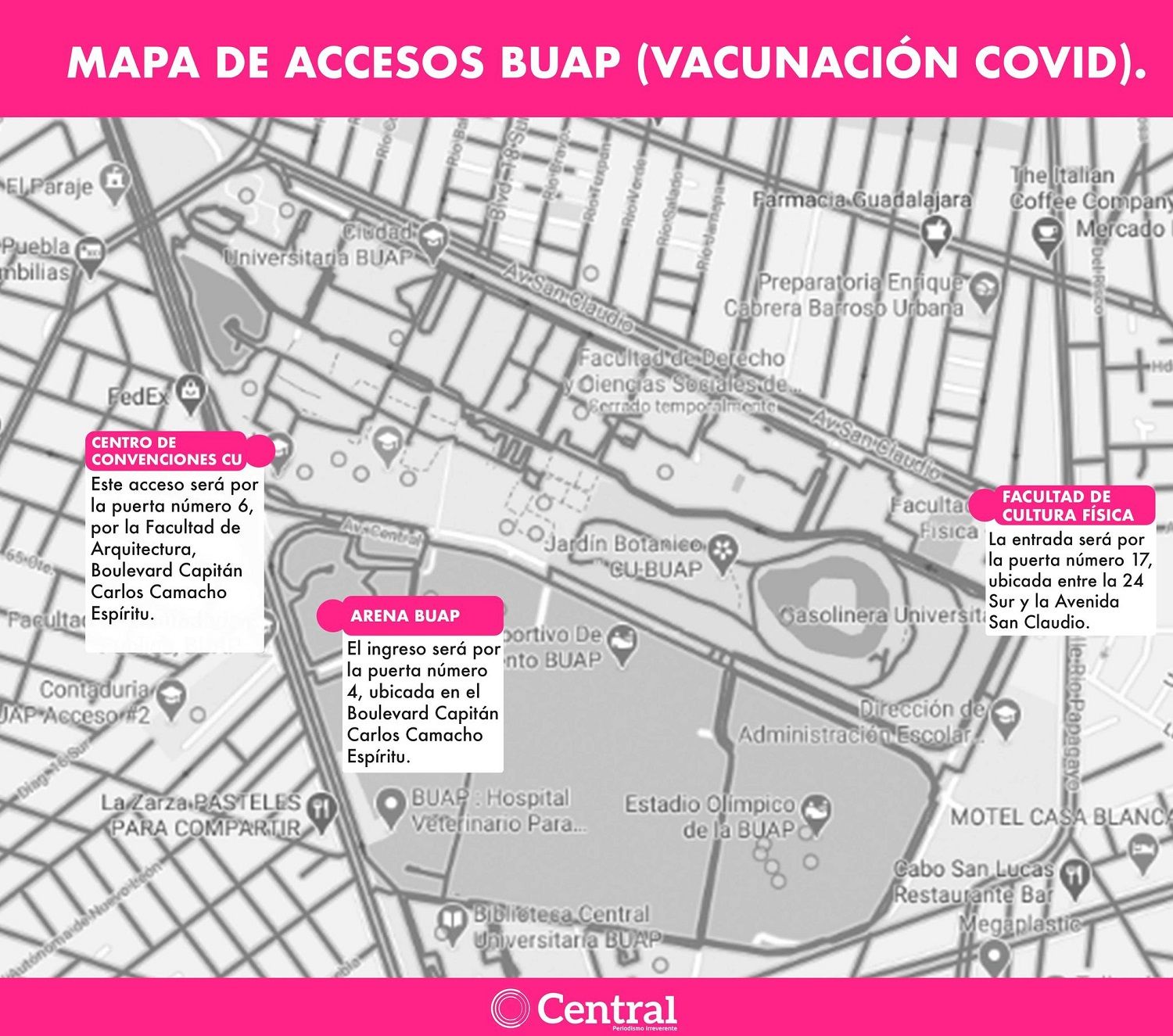 Mapa de acceso para la vacunación contra la covid