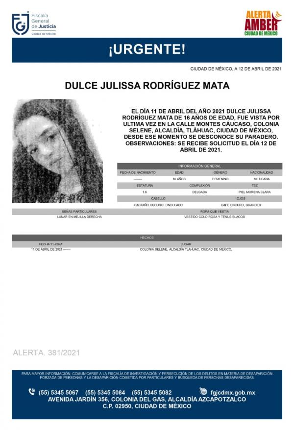 alerta amber dulce julissa