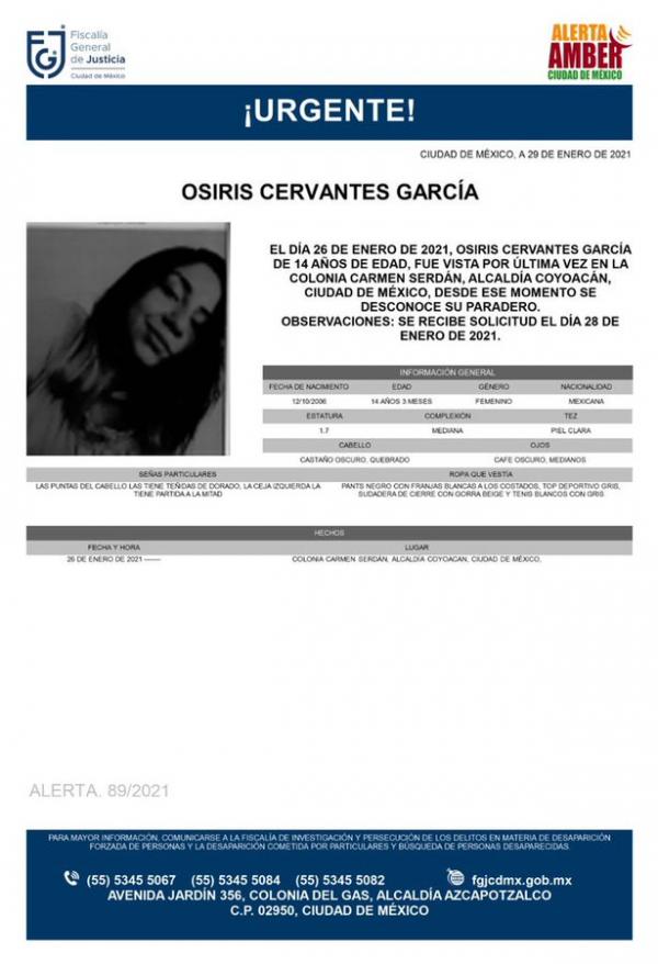 alerta amber osiris cervantes