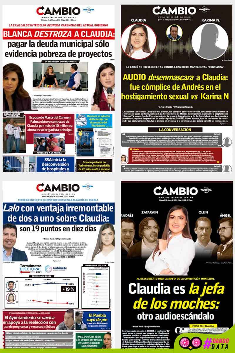 Portadas de la edición de Diario Cambio
