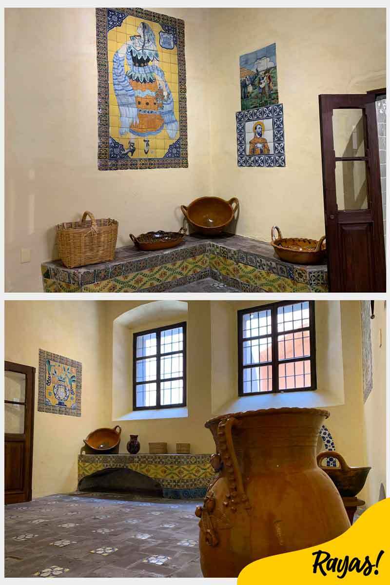 La cocina de Santa Rosa en Puebla es toda una obra de arquitectura. Se puede decir que estaba adelantada para su tiempo, pues contaba hasta con una cámara de refrigeración.