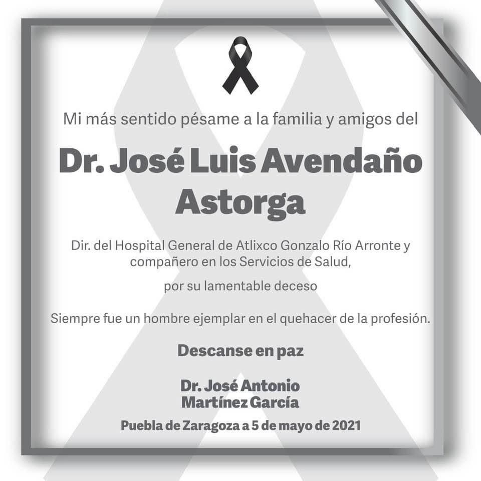  La esquela del médico fallecido.