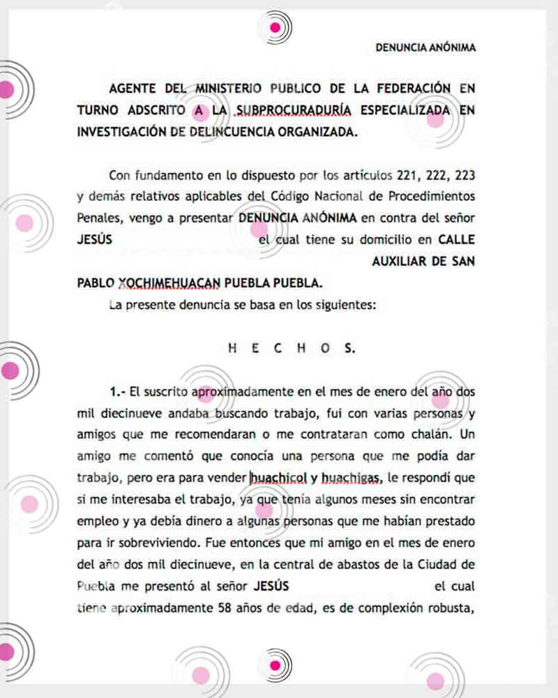 Denuncia de ex huachicolero