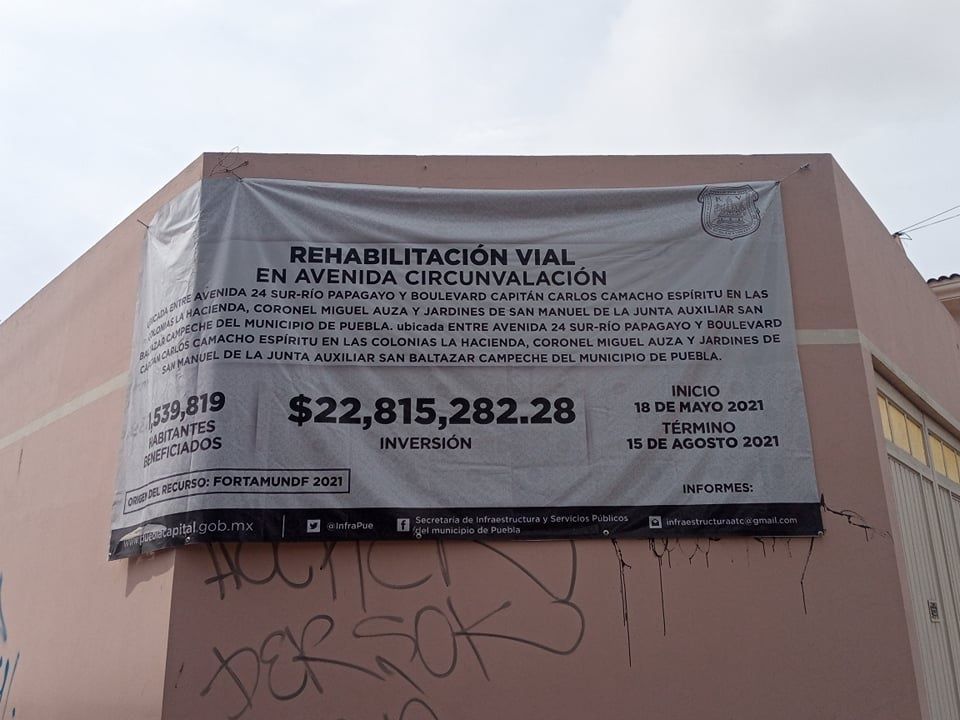 Obras de rehabilitación a cargo de la Secretaría de Infraestructura