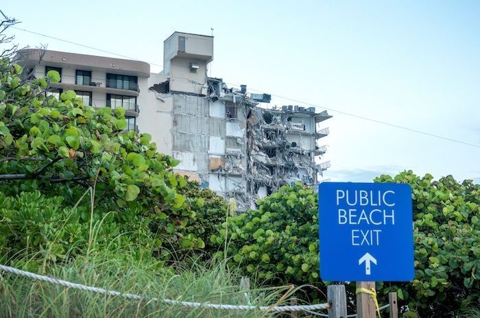 parte del edificio derrumbado en miami