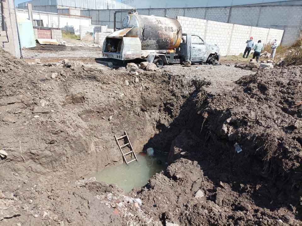 interior del predio donde ocurrió la explosión