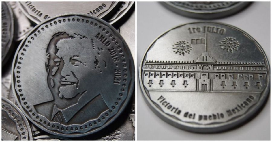 El dise&ntilde;o de las monedas incluye el rostro de L&oacute;pez Obrador.