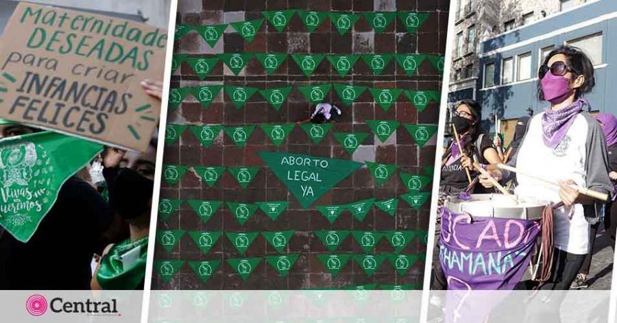 Cientos de mujeres protestan en Puebla a favor del aborto legal y seguro