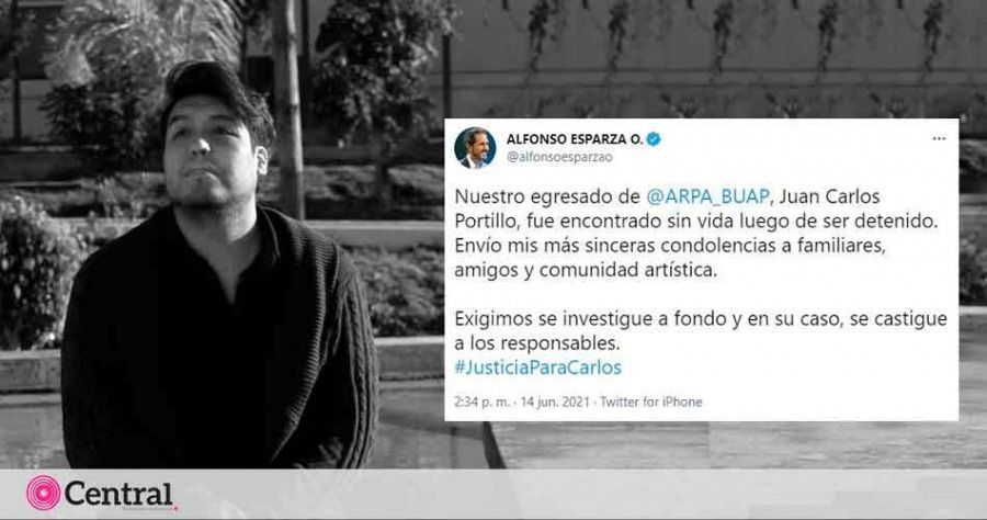 Esparza envía sus condolencias a familiares y amigos de Carlos. 