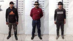 Detienen a tres hombres por robar v&iacute;as f&eacute;rreas en Texmelucan