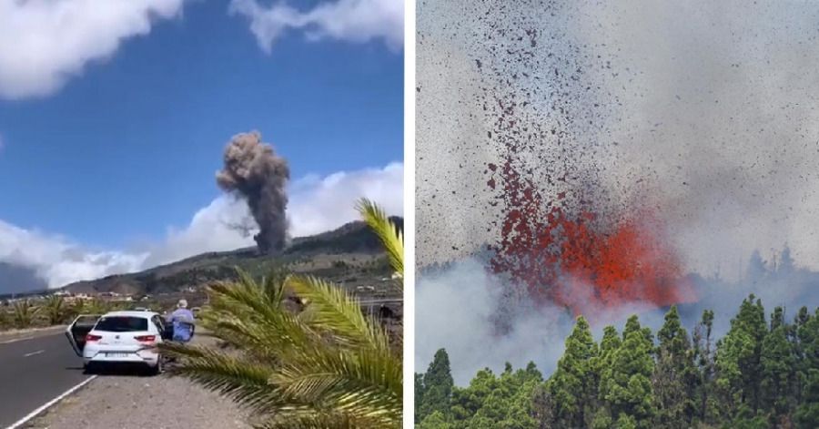 Hace erupción el volcán Cumbre Vieja en la isla de la Palma.