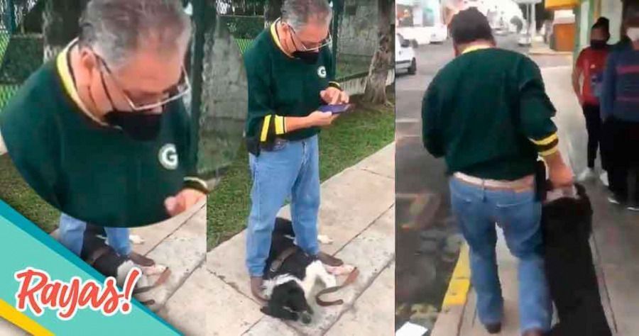 ¡Indignante! Hombre arrastra a su perro lastimado por las calles de Puebla