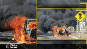 FOTOS: Camioneta se incendia en la autopista México-Puebla