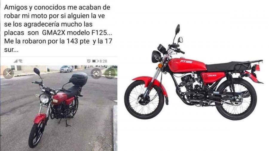 Se roban una motocicleta en San Isidro Castillotla; ¡ayúdanos a encontrarla!