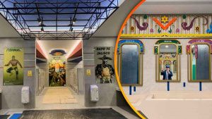 Con luchadores y trajineras, decoran ba&ntilde;os del Aeropuerto de Santa Luc&iacute;a