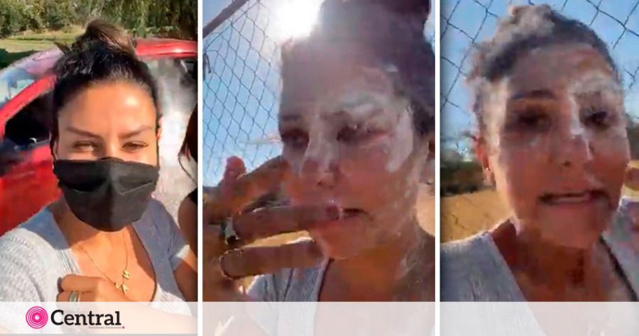 Citan a Nay Salvatori para entregar apoyos y le avientan una cubeta de harina encima