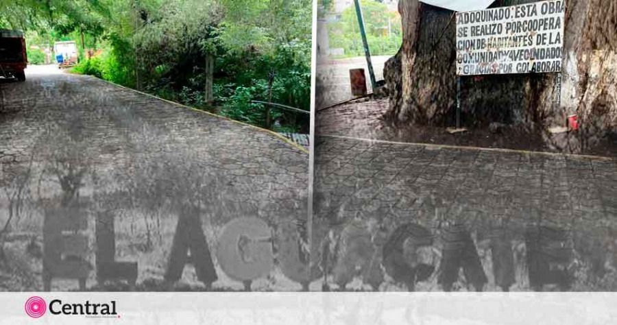 S&oacute;lo la calle principal de El Aguacate est&aacute; adoquinada, fue una donaci&oacute;n de Blanca Alcal&aacute; en 2010.