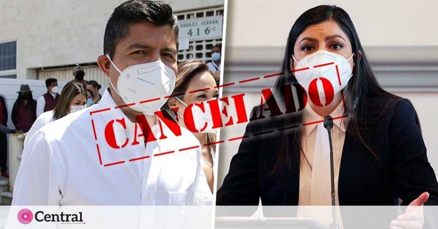 Los candidatos a la alcaldía de Puebla de Morena, Claudia Rivera y de Va por México, Eduardo Rivera se vieron obligados a cancelar sus eventos.
