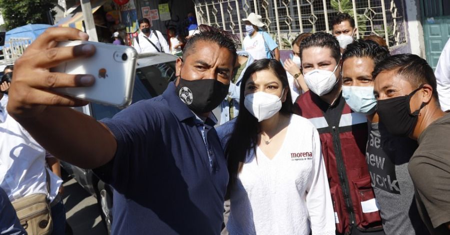 Claudia Rivera inici&oacute; campa&ntilde;a recorriendo la junta auxiliar de San Pablo Xochimehuac&aacute;n.