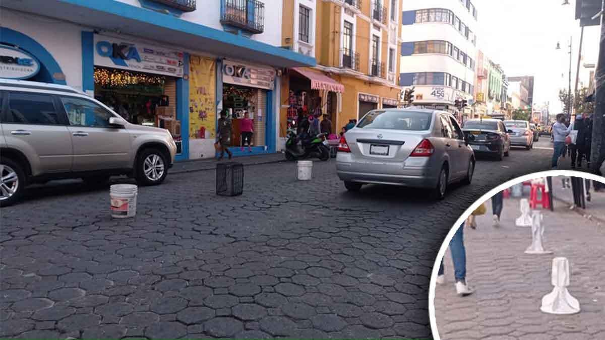 Denuncian invasión de ambulantes y apartado de lugares en el centro de Puebla