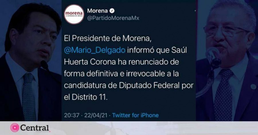 Morena confirma que Sa&uacute;l Huerta renunci&oacute; a candidatura tras esc&aacute;ndalo de abuso sexual