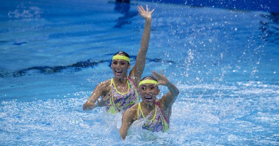 La dupla mexicana en plena competencia en Tokio.