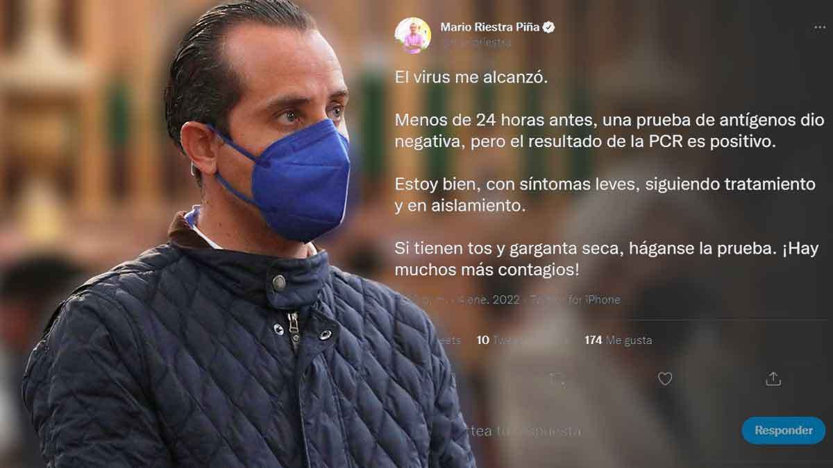 Mario Riestra da positivo a covid; estar&aacute; en aislamiento