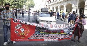 Los manifestantes se plantaron frente a Palacio Municipal