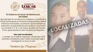 Despu&eacute;s de 7 d&iacute;as localizan a hermanas desaparecidas en Iz&uacute;car de Matamoros