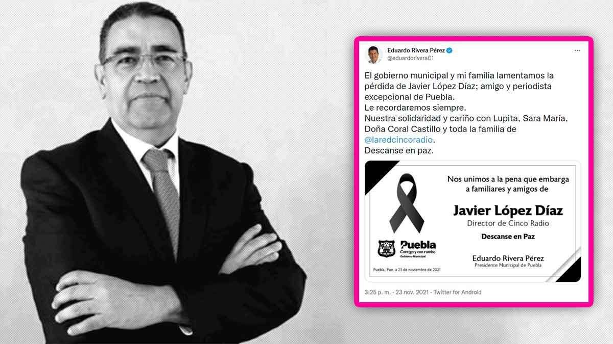Eduardo Rivera env&iacute;a sus condolencias por la muerte de Javier L&oacute;pez D&iacute;az