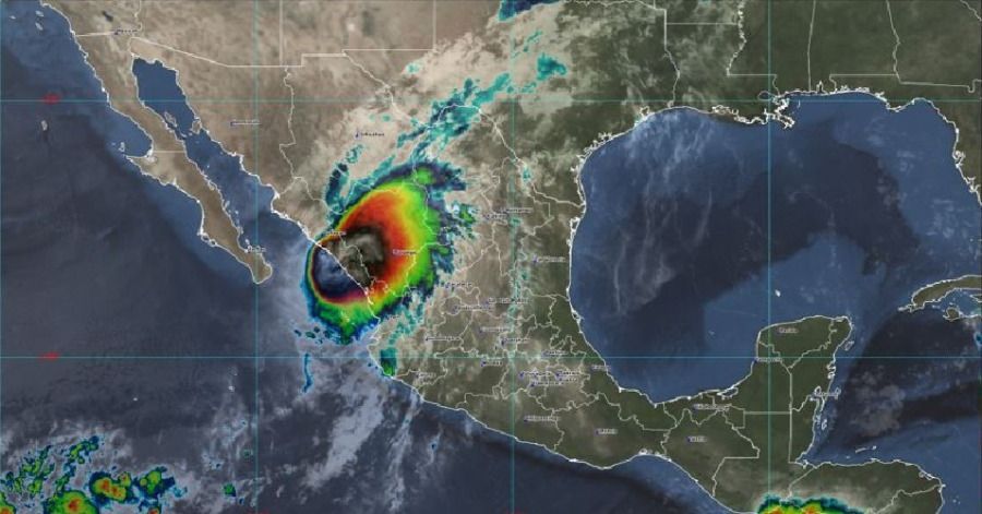 Imagen que muestra el paso de "Pamela" por Sinaloa.