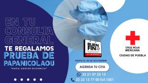 ¡Aprovecha! Cruz Roja Puebla extiende pruebas gratuitas de papanicolaou hasta el 30 de noviembre