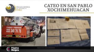 Los indicios decomisados por personal de la Fiscalía de Puebla.