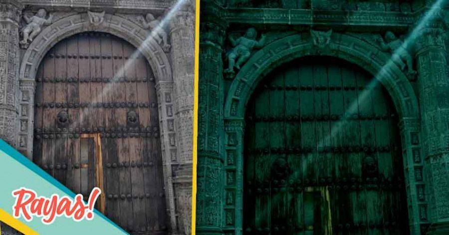 Destruyen puerta del templo de San Cristobal en Puebla.