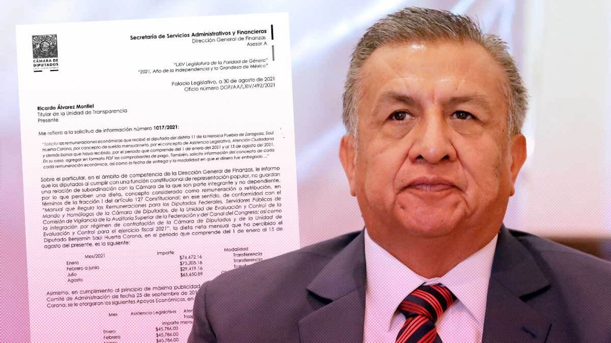 C&aacute;mara de Diputados le pag&oacute; todo el mes de agosto a Sa&uacute;l Huerta pese al desafuero