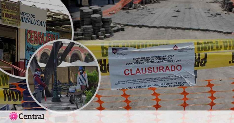 El Ayuntamiento de Puebla pierde obras complementarias del Zócalo y Mercado Amalucan.