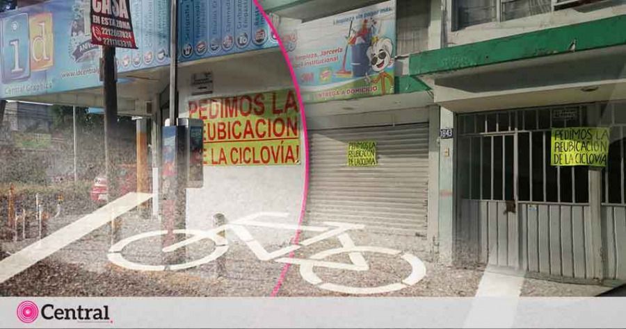 Los vecinos colocaron lonas en circunvalaci&oacute;n para pedir la reubicaci&oacute;n del espacio ciclista.