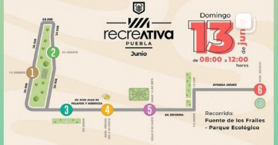 Ayuntamiento de Puebla realizará Vía Recreativa este domingo 