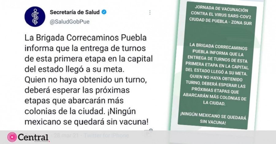 En s&oacute;lo 36 horas, se agotan turnos para recibir vacuna covid en Puebla
