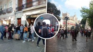 En v&iacute;spera de Navidad y con sem&aacute;foro covid en verde, poblanos atiborraron el centro el fin de semana
