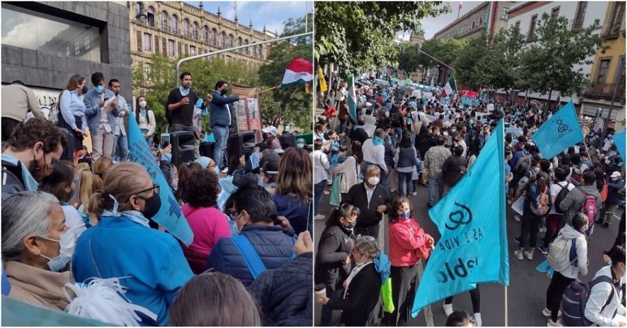 Varias personas se manifestaron este lunes en la Ciudad de México.
